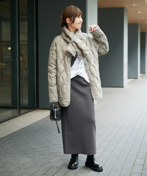 Spick & Span（スピックアンドスパン）の「《追加》ミラノリブニットスカート（スカート・レディース・チャコールグレー/ブラック/ブラウン・38/36）」の6枚目の写真