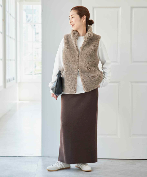 Spick & Span（スピックアンドスパン）の「《追加》ミラノリブニットスカート（スカート・レディース・チャコールグレー/ブラック/ブラウン・38/36）」の9枚目の写真