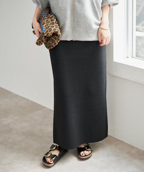 Spick & Span（スピックアンドスパン）の「《追加》ミラノリブニットスカート（スカート・レディース・チャコールグレー/ブラック/ブラウン・38/36）」の10枚目の写真