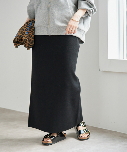 Spick & Span（スピックアンドスパン）の「《追加》ミラノリブニットスカート（スカート・レディース・チャコールグレー/ブラック/ブラウン・38/36）」の11枚目の写真