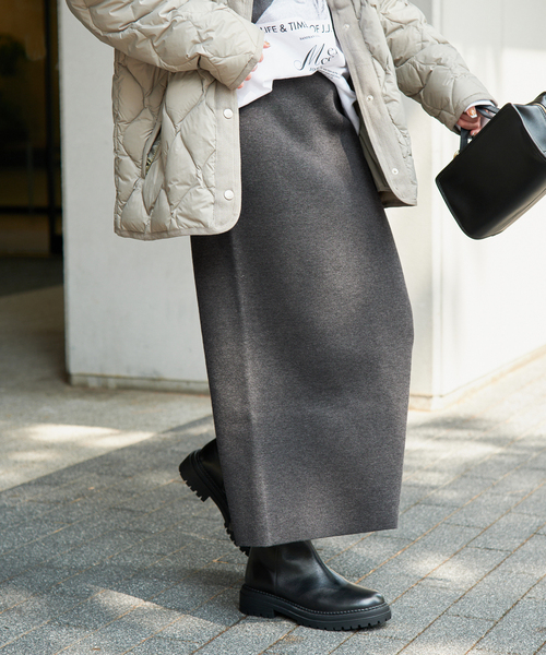 Spick & Span（スピックアンドスパン）の「《追加》ミラノリブニットスカート（スカート・レディース・チャコールグレー/ブラック/ブラウン・38/36）」の19枚目の写真