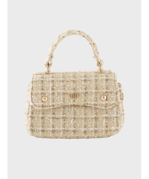 M me eme(エムミーエメ)の「Maison tweed chain bag(eme11152)(ショルダーバッグ・レディース・ベージュ/ブラック/ホワイト/グレー・FREE)」の7枚目の写真
