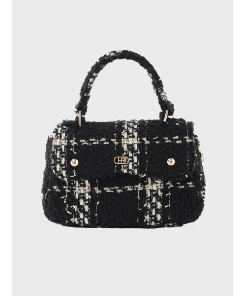 M me eme(エムミーエメ)の「Maison tweed chain bag(eme11152)(ショルダーバッグ・レディース・ベージュ/ブラック/ホワイト/グレー・FREE)」の9枚目の写真