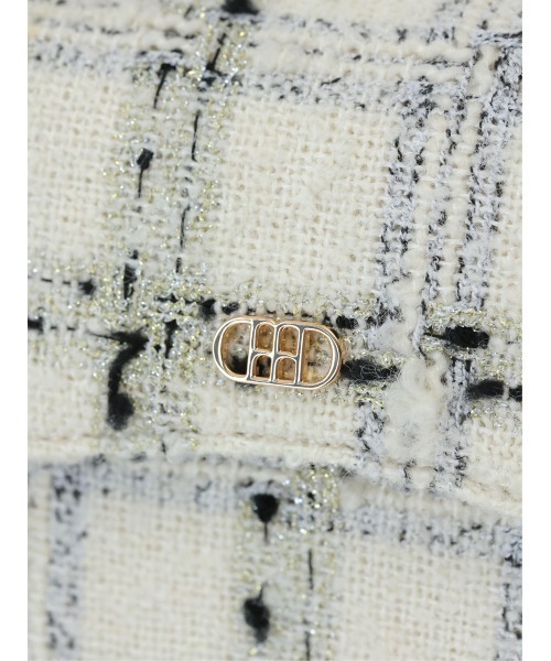 M me eme(エムミーエメ)の「Maison tweed chain bag(eme11152)(ショルダーバッグ・レディース・ベージュ/ブラック/ホワイト/グレー・FREE)」の17枚目の写真