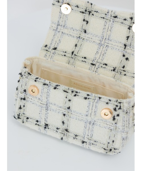 M me eme(エムミーエメ)の「Maison tweed chain bag(eme11152)(ショルダーバッグ・レディース・ベージュ/ブラック/ホワイト/グレー・FREE)」の18枚目の写真