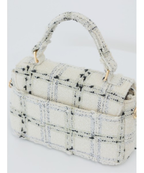 M me eme(エムミーエメ)の「Maison tweed chain bag(eme11152)(ショルダーバッグ・レディース・ベージュ/ブラック/ホワイト/グレー・FREE)」の19枚目の写真