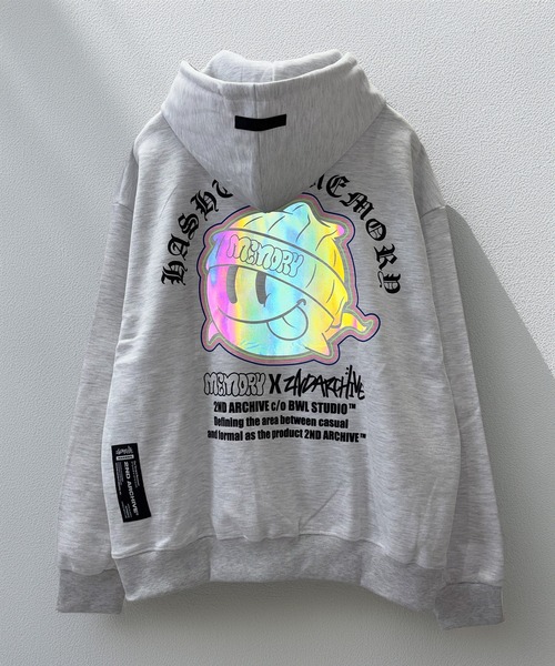 #MEMORY(メモリー)の「【MEMORY × 2ND ARCHIVE】別注 オーバーサイズ プルパーカー(パーカー・メンズ・ブラック/チャコールグレー/ホワイト系・FREE)」の2枚目の写真