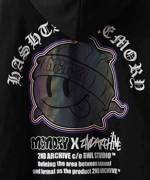 #MEMORY(メモリー)の「【MEMORY × 2ND ARCHIVE】別注 オーバーサイズ プルパーカー(パーカー・メンズ・ブラック/チャコールグレー/ホワイト系・FREE)」の9枚目の写真