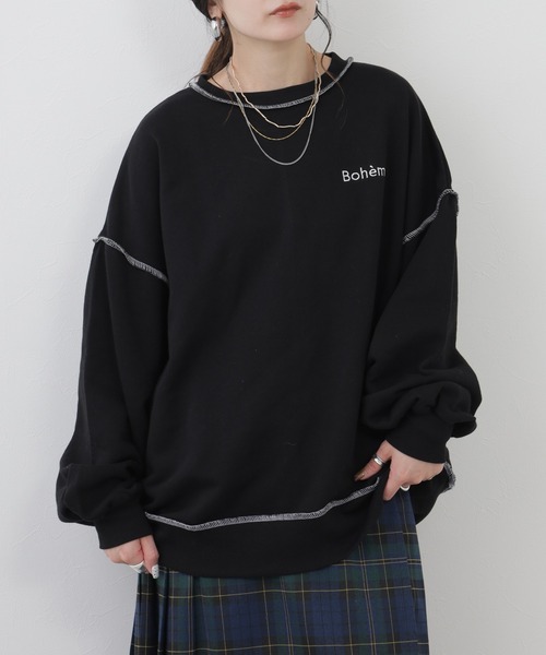 POU DOU DOU(プードゥドゥ)の「プルオーバー 長袖(Tシャツ/カットソー・レディース・ブラック・M)」の3枚目の写真