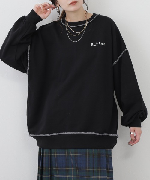POU DOU DOU(プードゥドゥ)の「プルオーバー 長袖(Tシャツ/カットソー・レディース・ブラック・M)」の4枚目の写真