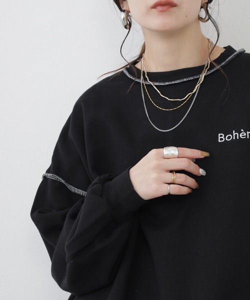 POU DOU DOU(プードゥドゥ)の「プルオーバー 長袖(Tシャツ/カットソー・レディース・ブラック・M)」の6枚目の写真