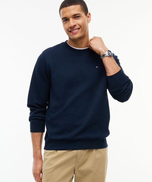 TOMMY HILFIGER(トミーヒルフィガー)の「テクスチャークルーネックトレーナー(スウェット・メンズ・ネイビー/グレー・SMALL/X-LARGE/MEDIUM/LARGE)」の1枚目の写真