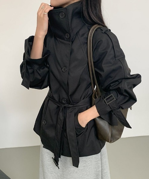 FAVORITO(ファヴォリート)の「スタンドカラーダブルブレストジャケット(その他アウター・レディース・ベージュ/ブラック/モカ・F)」の22枚目の写真