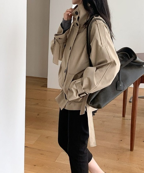 FAVORITO(ファヴォリート)の「スタンドカラーダブルブレストジャケット(その他アウター・レディース・ベージュ/ブラック/モカ・F)」の18枚目の写真