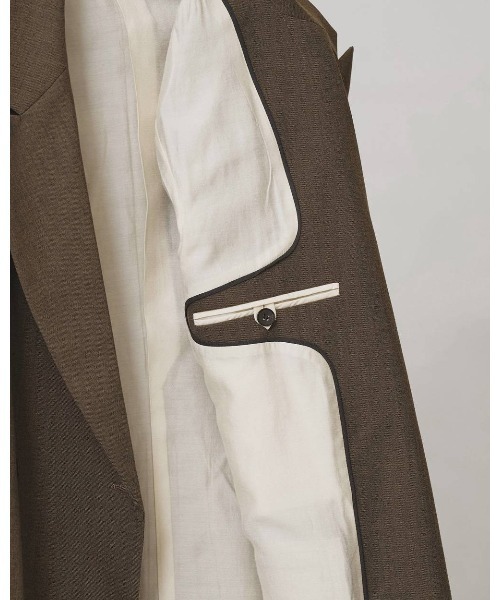 MIDWEST（ミッドウエスト）の「TODAYFUL Twill Double Jacket（テーラードジャケット・レディース・ブラック/ライトブラウン・38/36）」の3枚目の写真