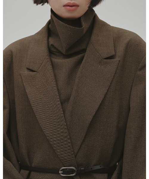 MIDWEST（ミッドウエスト）の「TODAYFUL Twill Double Jacket（テーラードジャケット・レディース・ブラック/ライトブラウン・38/36）」の4枚目の写真