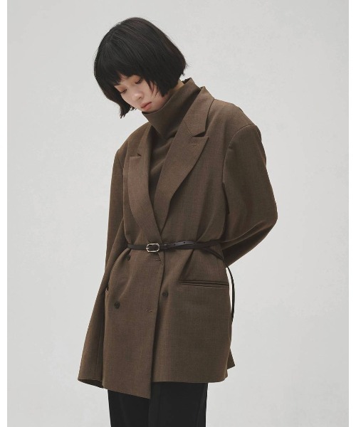 MIDWEST（ミッドウエスト）の「TODAYFUL Twill Double Jacket（テーラードジャケット・レディース・ブラック/ライトブラウン・38/36）」の5枚目の写真
