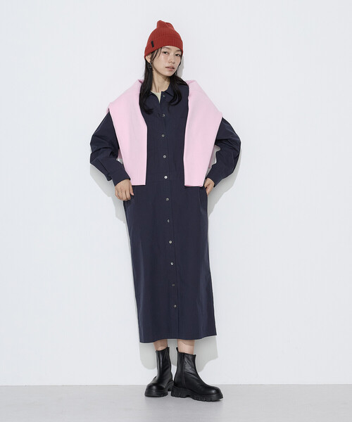 COMME CA Wardrobe（コムサワードローブ）の「コットンタイプライター ワークシャツワンピース（ワンピース・レディース・ダークブラウン/キャメル/ネイビー・FREE）」の2枚目の写真