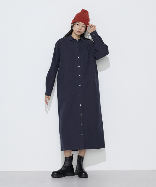 COMME CA Wardrobe（コムサワードローブ）の「コットンタイプライター ワークシャツワンピース（ワンピース・レディース・ダークブラウン/キャメル/ネイビー・FREE）」の17枚目の写真