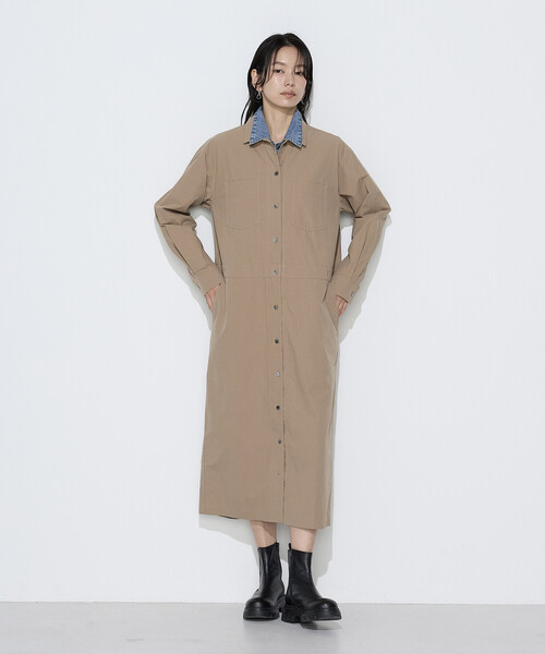 COMME CA Wardrobe（コムサワードローブ）の「コットンタイプライター ワークシャツワンピース（ワンピース・レディース・ダークブラウン/キャメル/ネイビー・FREE）」の21枚目の写真