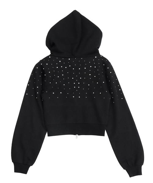 ANAP(アナップ)の「ラインストーンコンパクトフーディ【別売りセットアップPT】(パーカー・レディース・グレー/ピンク/ブラック・F)」の13枚目の写真