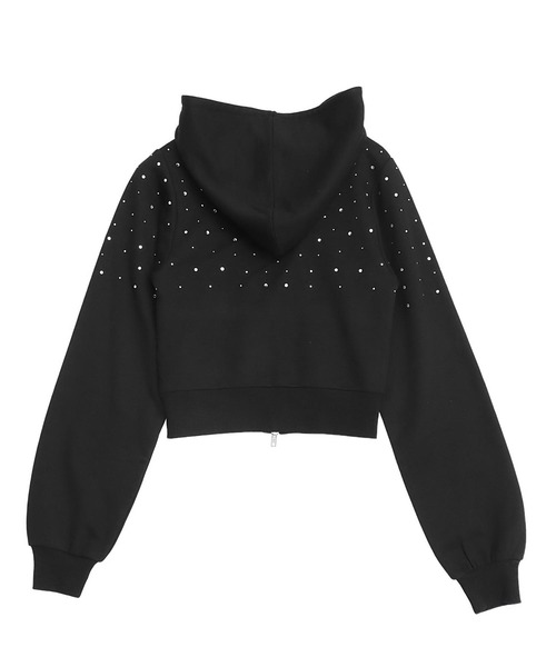 ANAP(アナップ)の「ラインストーンコンパクトフーディ【別売りセットアップPT】(パーカー・レディース・グレー/ピンク/ブラック・F)」の14枚目の写真