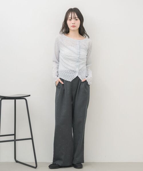 RETRO GIRL(レトロガール)の「シアーダイヤカットカーディガン(Tシャツ/カットソー・レディース・ブラック/ナチュラル/ライトブルー・FREE)」の10枚目の写真