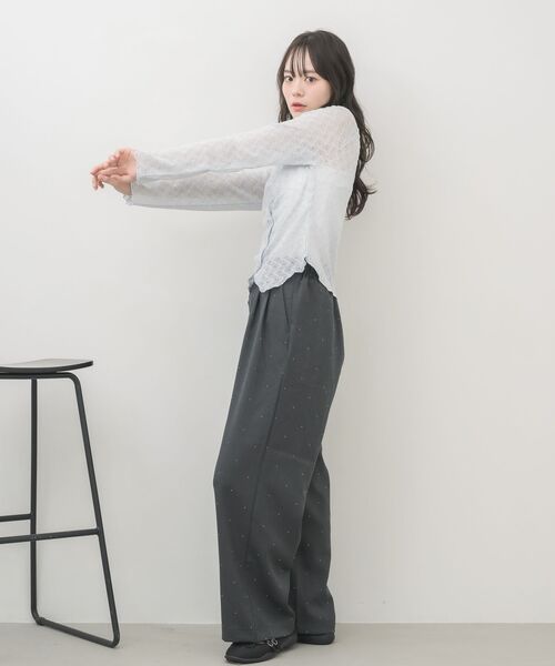 RETRO GIRL(レトロガール)の「シアーダイヤカットカーディガン(Tシャツ/カットソー・レディース・ブラック/ナチュラル/ライトブルー・FREE)」の12枚目の写真
