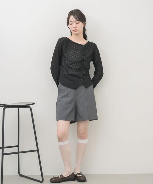 RETRO GIRL(レトロガール)の「シアーダイヤカットカーディガン(Tシャツ/カットソー・レディース・ブラック/ナチュラル/ライトブルー・FREE)」の17枚目の写真