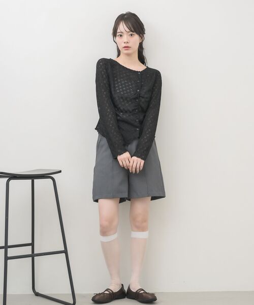 RETRO GIRL(レトロガール)の「シアーダイヤカットカーディガン(Tシャツ/カットソー・レディース・ブラック/ナチュラル/ライトブルー・FREE)」の18枚目の写真