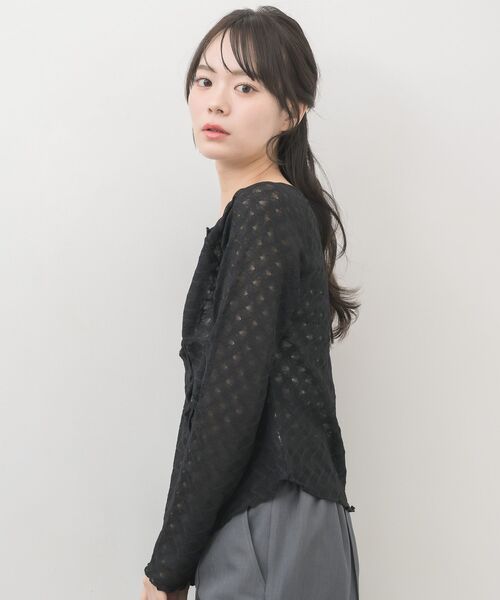 RETRO GIRL(レトロガール)の「シアーダイヤカットカーディガン(Tシャツ/カットソー・レディース・ブラック/ナチュラル/ライトブルー・FREE)」の20枚目の写真