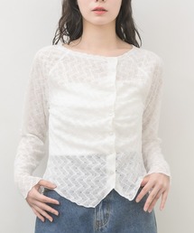 シアーダイヤカットカーディガン