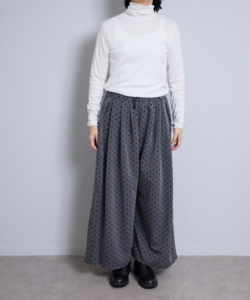 vent blanc（ヴァンブラン）の「VB:denicher デニシェ　T/R フロッキー ドット オーバル パンツ（その他パンツ・レディース・ブラック/チャコール・FREE）」の16枚目の写真