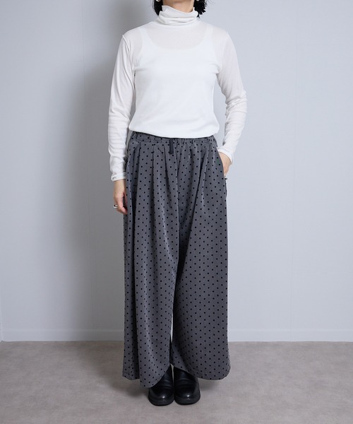 vent blanc（ヴァンブラン）の「VB:denicher デニシェ　T/R フロッキー ドット オーバル パンツ（その他パンツ・レディース・ブラック/チャコール・FREE）」の17枚目の写真