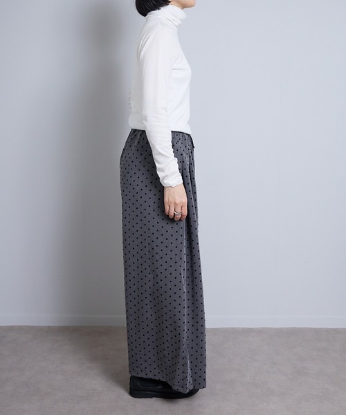 vent blanc（ヴァンブラン）の「VB:denicher デニシェ　T/R フロッキー ドット オーバル パンツ（その他パンツ・レディース・ブラック/チャコール・FREE）」の19枚目の写真