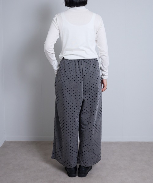 vent blanc（ヴァンブラン）の「VB:denicher デニシェ　T/R フロッキー ドット オーバル パンツ（その他パンツ・レディース・ブラック/チャコール・FREE）」の20枚目の写真