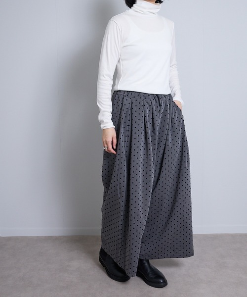vent blanc（ヴァンブラン）の「VB:denicher デニシェ　T/R フロッキー ドット オーバル パンツ（その他パンツ・レディース・ブラック/チャコール・FREE）」の21枚目の写真