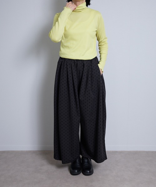 vent blanc（ヴァンブラン）の「VB:denicher デニシェ　T/R フロッキー ドット オーバル パンツ（その他パンツ・レディース・ブラック/チャコール・FREE）」の6枚目の写真