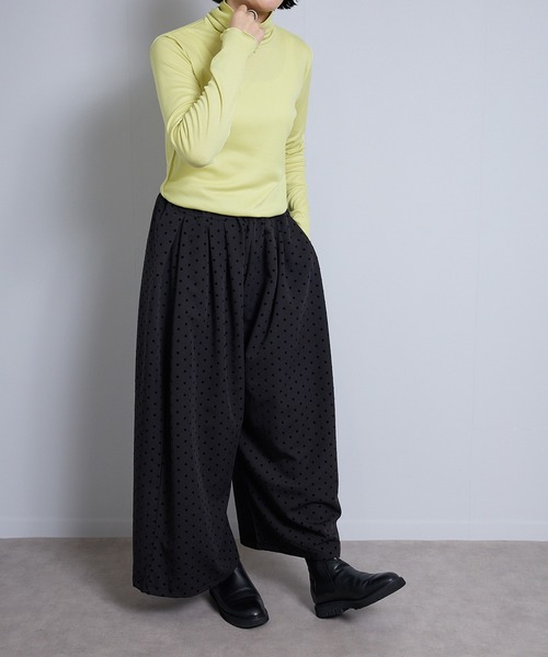 vent blanc（ヴァンブラン）の「VB:denicher デニシェ　T/R フロッキー ドット オーバル パンツ（その他パンツ・レディース・ブラック/チャコール・FREE）」の8枚目の写真