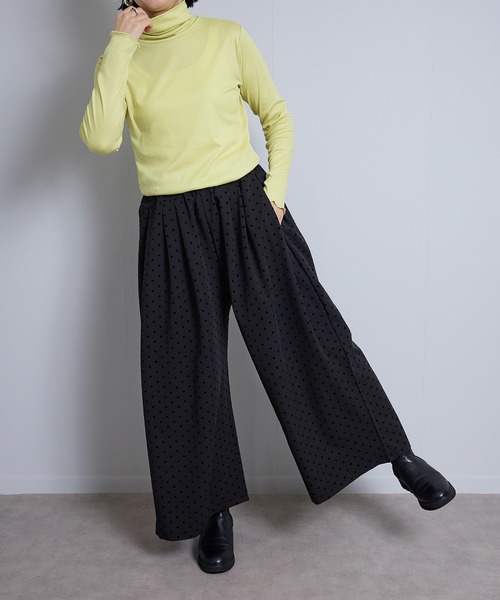 vent blanc（ヴァンブラン）の「VB:denicher デニシェ　T/R フロッキー ドット オーバル パンツ（その他パンツ・レディース・ブラック/チャコール・FREE）」の9枚目の写真