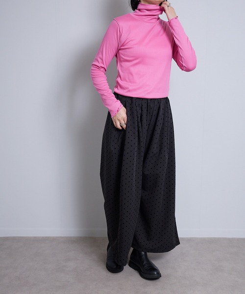 vent blanc（ヴァンブラン）の「VB:denicher デニシェ　T/R フロッキー ドット オーバル パンツ（その他パンツ・レディース・ブラック/チャコール・FREE）」の12枚目の写真