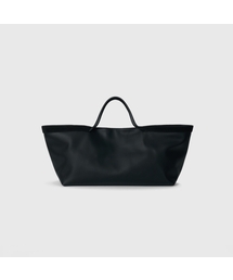 スクエアワイドレザートートバッグ / SQUARE WIDE LEATHER TOTE BAG_2colors