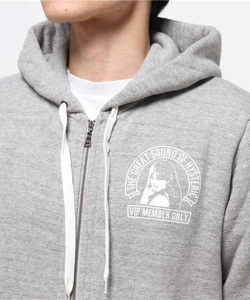 HYSTERIC GLAMOUR（ヒステリックグラマー）の「SOUND CLUB pt PK（パーカー・メンズ・トップグレー/チャコールグレー/ネイビー・SMALL/MEDIUM/LARGE）」の7枚目の写真