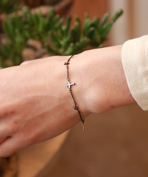 amp japan(AvWp)Petite Croix Narrow Black Chain Bracelet(uXbg)