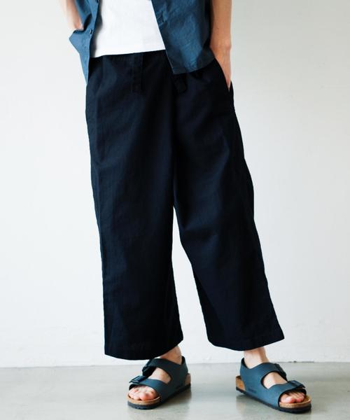 green label relaxing（グリーンレーベルリラクシング）の「SC LI/CO CANVAS SABAI パンツ◆（その他パンツ・メンズ・オリーブ/ネイビー・MEDIUM）」の2枚目の写真