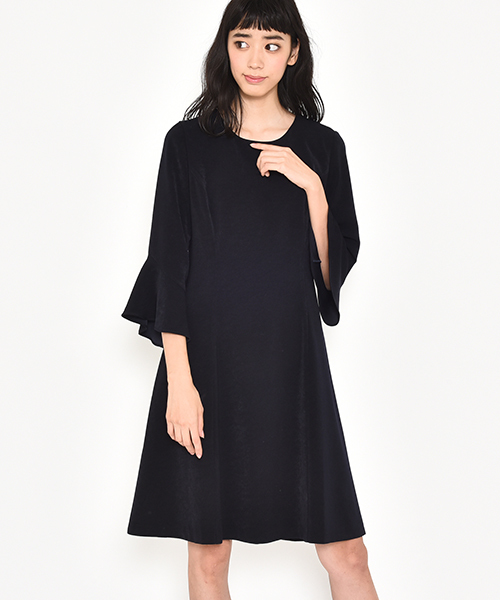 ketty（ケティ）の「スエードタッチダブルクロスワンピース（ワンピース・レディース・ネイビー/ベージュ・M(2)/L(3)）」の2枚目の写真