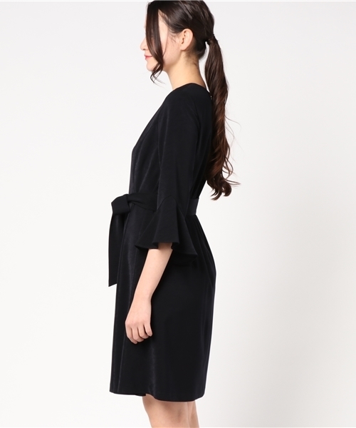 ketty（ケティ）の「スエードタッチダブルクロスワンピース（ワンピース・レディース・ネイビー/ベージュ・M(2)/L(3)）」の4枚目の写真