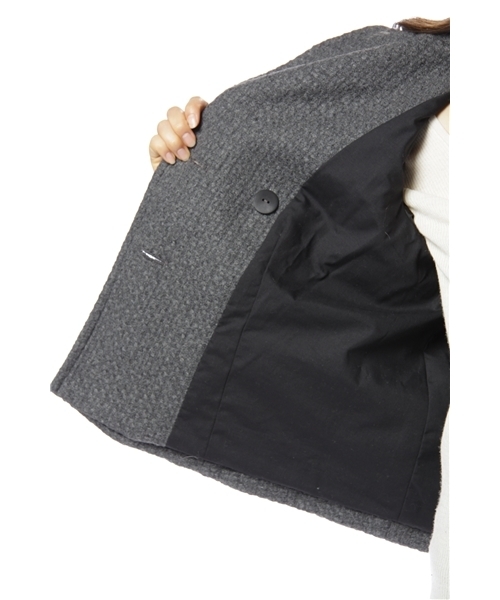 earth music&ecology（アースミュージックアンドエコロジー）の「4ﾂ釦P/ｺｰﾄ（ピーコート・レディース・チャコールグレー/ネイビー・SMALL/MEDIUM）」の8枚目の写真