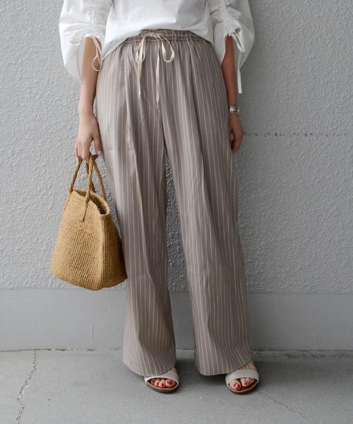 liflattie ships（リフラティ シップス）の「【手洗い可能】liflattie ships:ストライプ イージー パンツ ◇（その他パンツ・レディース・ベージュ/グレー・SMALL/MEDIUM）」の10枚目の写真