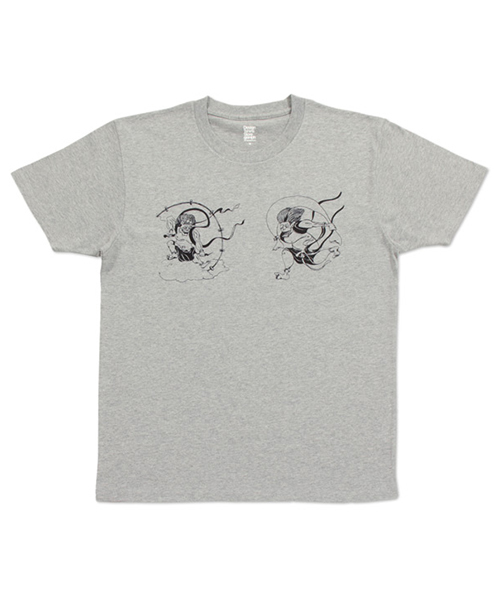 Design Tshirts Store graniph（デザイン　ティーシャツ　ストア　グラニフ）の「ベーシックTシャツ/フージンライジン（Tシャツ/カットソー・メンズ・ヘザーグレー・X-SMALL/SMALL/MEDIUM/LARGE/X-LARGE）」の3枚目の写真